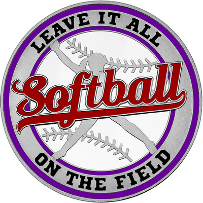 Maroon "Softball" with Purple Outer Circular Borders